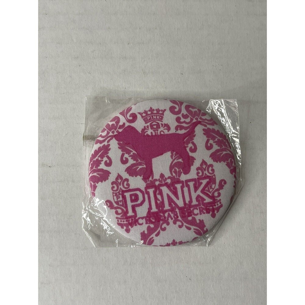 New Victoria’s Secret Pink 3” Rare HTF Round Dog Button Mirrors Collectible VS